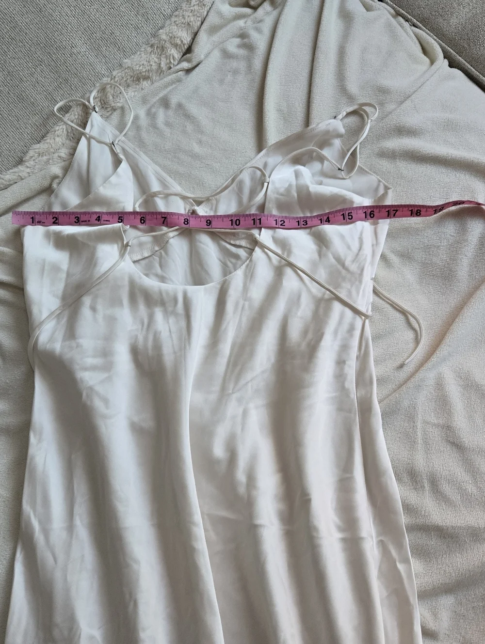 Abercrombie & Fitch White Lace Up Back Slip Midi Dress Size Large - Picture 5 of 7